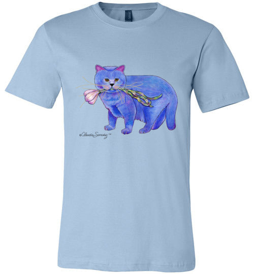 Garlic Cat Mens/Unisex Short Sleeved T-Shirt by Claudia Sanchez