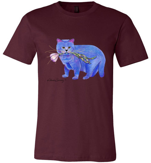Garlic Cat Mens/Unisex Short Sleeved T-Shirt by Claudia Sanchez
