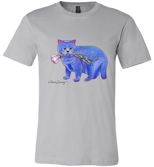 Garlic Cat Mens/Unisex Short Sleeved T-Shirt by Claudia Sanchez