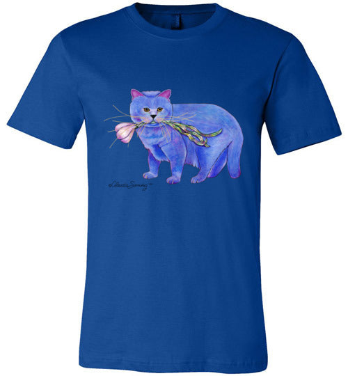 Garlic Cat Mens/Unisex Short Sleeved T-Shirt by Claudia Sanchez