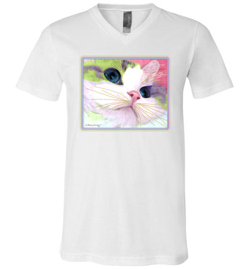 Ali's Eyes V-Neck Short Sleeved T-Shirt by Claudia Sanchez