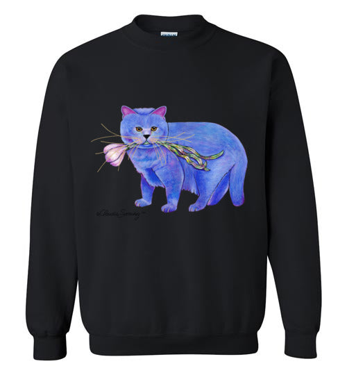 Garlic Cat Sweatshirt by Claudia Sanchez