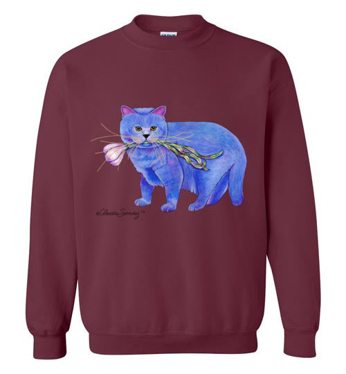 Garlic Cat Sweatshirt by Claudia Sanchez