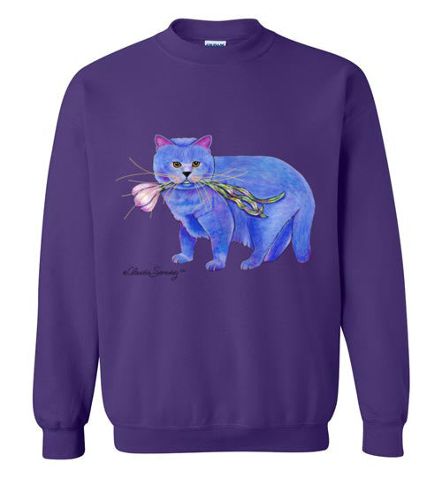Garlic Cat Sweatshirt by Claudia Sanchez