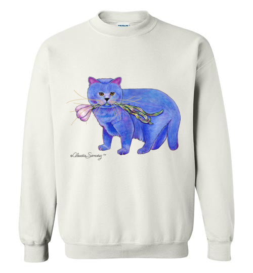 Garlic Cat Sweatshirt by Claudia Sanchez