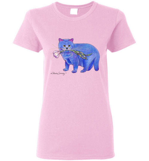 Garlic Cat Ladies Short Sleeved T-Shirt by Claudia Sanchez