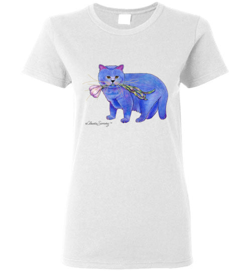 Garlic Cat Ladies Short Sleeved T-Shirt by Claudia Sanchez