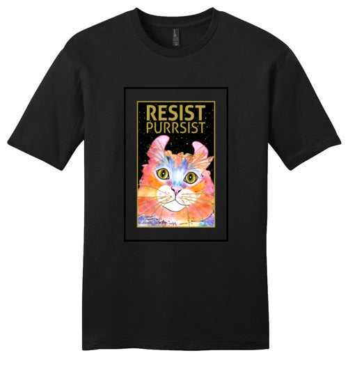 Simba RESIST-PURRSIST Mens/Unisex Short Sleeved T-Shirt by Claudia Sanchez