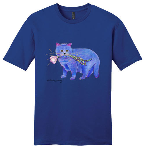 Garlic Cat Mens/Unisex Short Sleeved T-Shirt by Claudia Sanchez