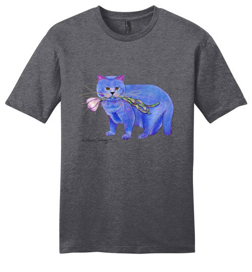 Garlic Cat Mens/Unisex Short Sleeved T-Shirt by Claudia Sanchez