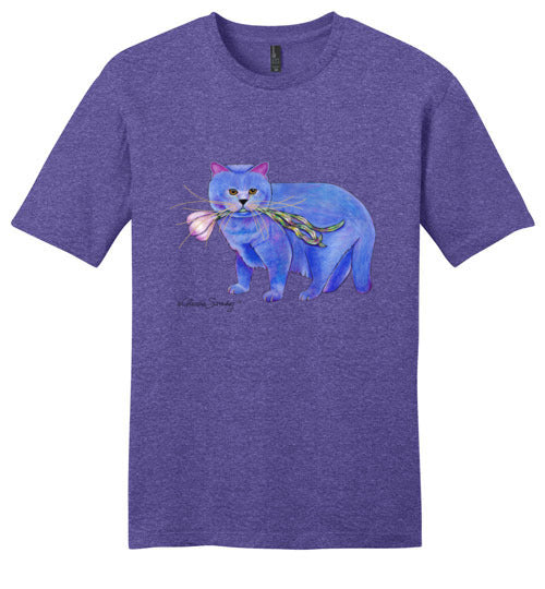 Garlic Cat Mens/Unisex Short Sleeved T-Shirt by Claudia Sanchez
