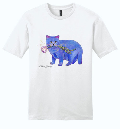 Garlic Cat Mens/Unisex Short Sleeved T-Shirt by Claudia Sanchez