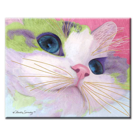 Ali's Eyes 8x10  Decorative Ceramic Cat Art Tile