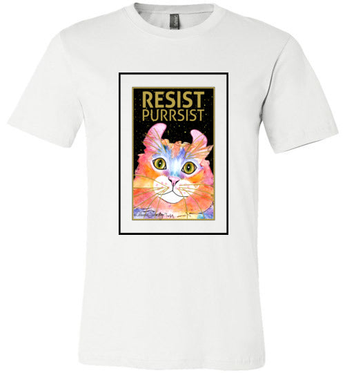 Simba RESIST-PURRSIST Mens/Unisex Short Sleeved T-Shirt by Claudia Sanchez