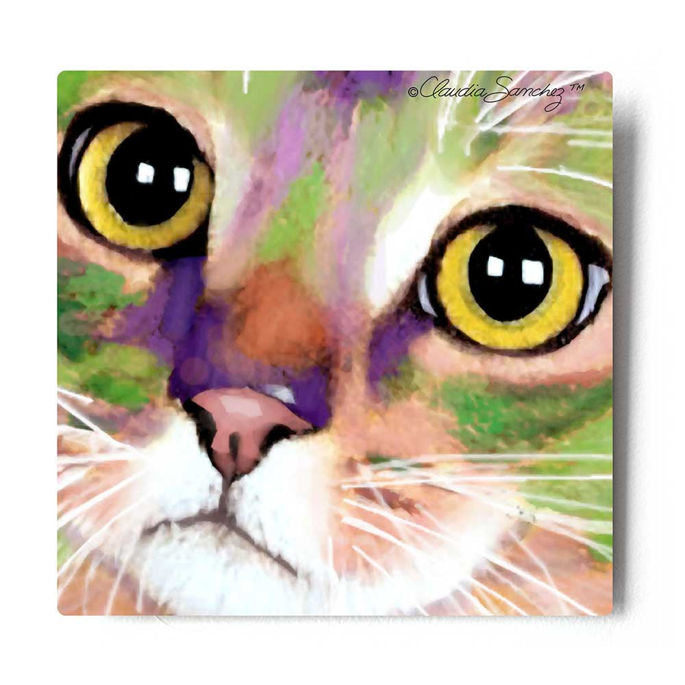 Kauhi Eyes Aluminum Cat Art Print by Claudia Sanchez, Claudia's Cats Collection
