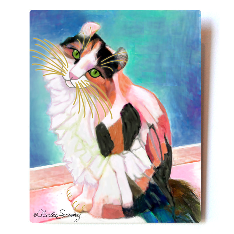 Keira Model Aluminum Cat Art Print, 8x10" by Claudia Sanchez