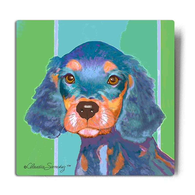 Rees Dog Aluminum Art Print by Claudia Sanchez