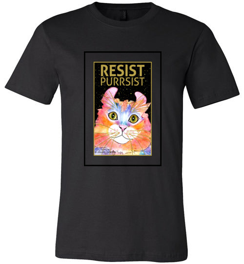 Simba RESIST-PURRSIST Mens/Unisex Short Sleeved T-Shirt by Claudia Sanchez