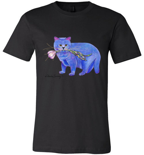 Garlic Cat Mens/Unisex Short Sleeved T-Shirt by Claudia Sanchez