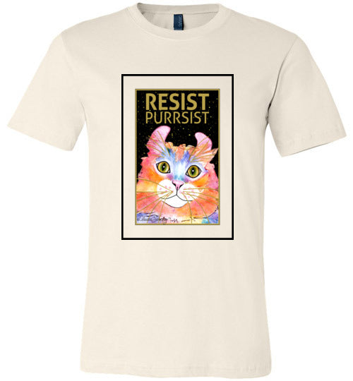 Simba RESIST-PURRSIST Mens/Unisex Short Sleeved T-Shirt by Claudia Sanchez