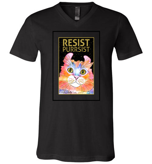 Simba RESIST-PURRSIST V-Neck Short Sleeved T-Shirt by Claudia Sanchez