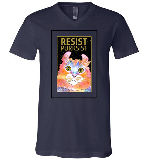 Simba RESIST-PURRSIST V-Neck Short Sleeved T-Shirt by Claudia Sanchez