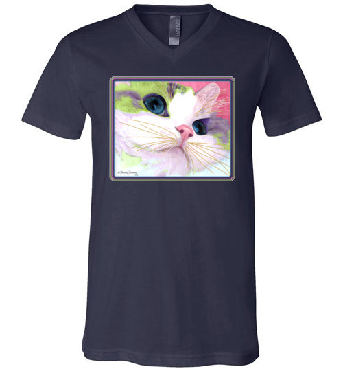 Ali's Eyes V-Neck Short Sleeved T-Shirt by Claudia Sanchez