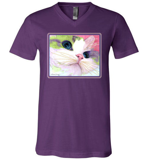 Ali's Eyes V-Neck Short Sleeved T-Shirt by Claudia Sanchez