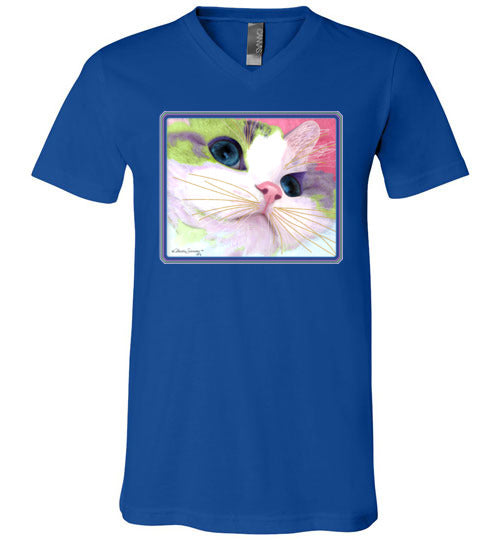 Ali's Eyes V-Neck Short Sleeved T-Shirt by Claudia Sanchez