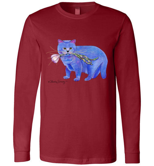 Garlic Cat Long Sleeved T-Shirt by Claudia Sanchez