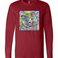 Buddy Guy Jazzy Cat Long Sleeved Cat Art Unisex T-Shirt by Claudia Sanchez