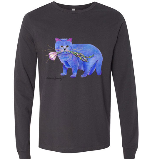 Garlic Cat Long Sleeved T-Shirt by Claudia Sanchez