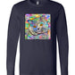 Buddy Guy Jazzy Cat Long Sleeved Cat Art Unisex T-Shirt by Claudia Sanchez