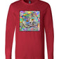 Buddy Guy Jazzy Cat Long Sleeved Cat Art Unisex T-Shirt by Claudia Sanchez