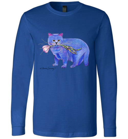 Garlic Cat Long Sleeved T-Shirt by Claudia Sanchez