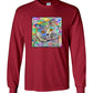 Buddy Guy Jazzy Cat Long Sleeved Cat Art Unisex T-Shirt by Claudia Sanchez