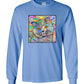 Buddy Guy Jazzy Cat Long Sleeved Cat Art Unisex T-Shirt by Claudia Sanchez