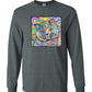 Buddy Guy Jazzy Cat Long Sleeved Cat Art Unisex T-Shirt by Claudia Sanchez