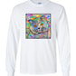 Buddy Guy Jazzy Cat Long Sleeved Cat Art Unisex T-Shirt by Claudia Sanchez