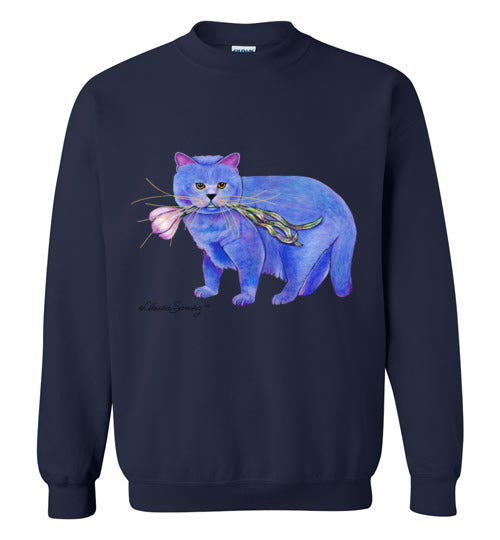 Garlic Cat Sweatshirt by Claudia Sanchez