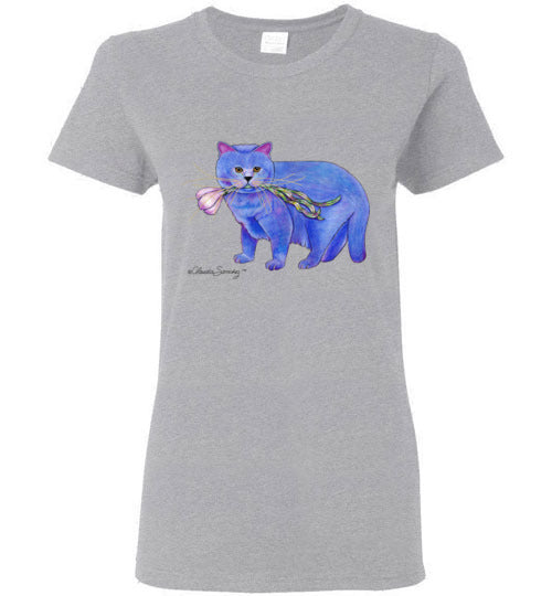 Garlic Cat Ladies Short Sleeved T-Shirt by Claudia Sanchez