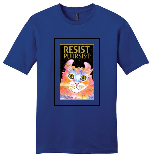 Simba RESIST-PURRSIST Mens/Unisex Short Sleeved T-Shirt by Claudia Sanchez