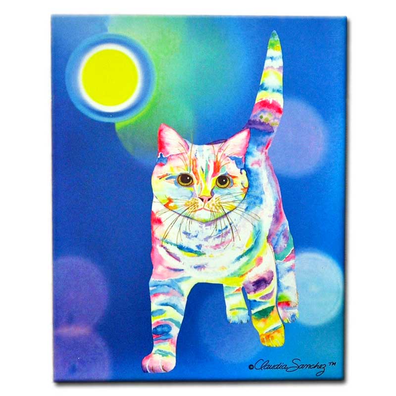 Morris Bliss 8 x 10 Ceramic Cat Art Tile by Claudia Sanchez