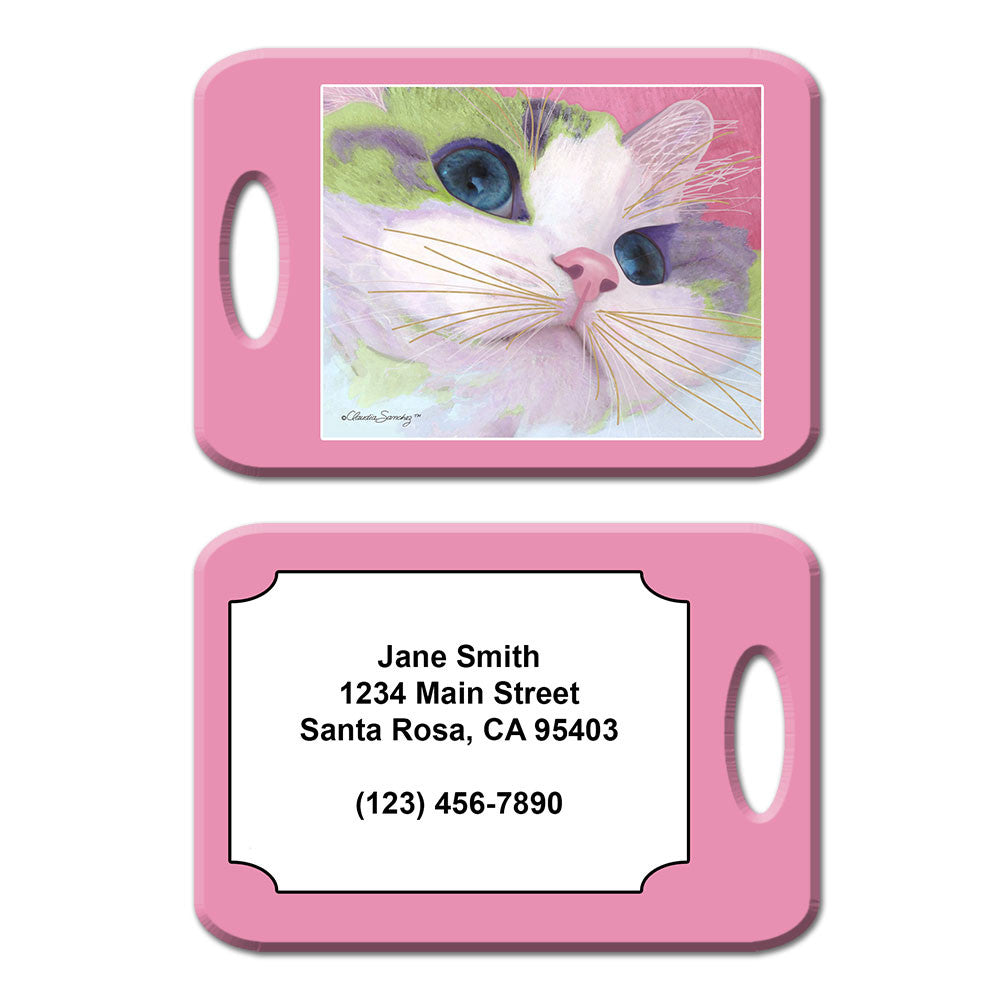 Ali's Eyes Cat Art Luggage Tag by Claudia Sanchez