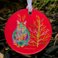 Tabby Antler Cat Acrylic ornament by Claudia Sanchez