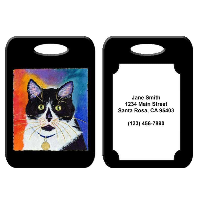 Bootie - Cat Art Luggage Tag by Claudia Sanchez