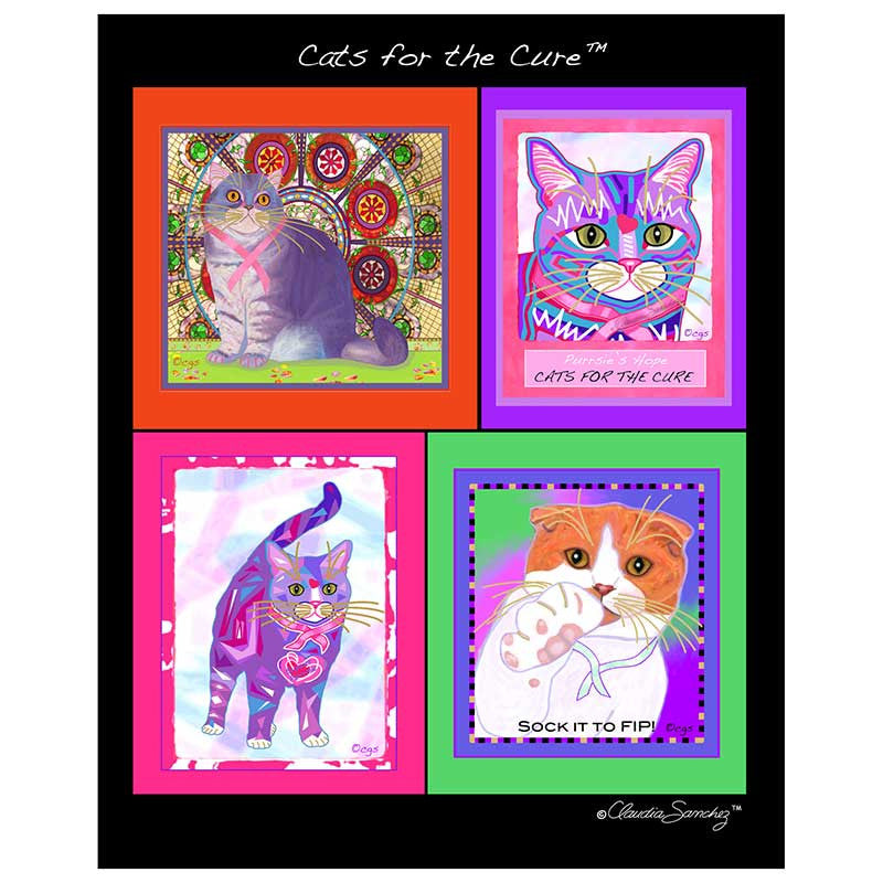 Cats For The Cure Limited Edition Poster by Claudia Sanchez