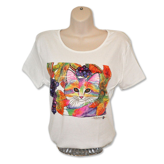 Chianti Cat Art T-Shirt by Claudia Sanchez, Claudia's Cats Collection