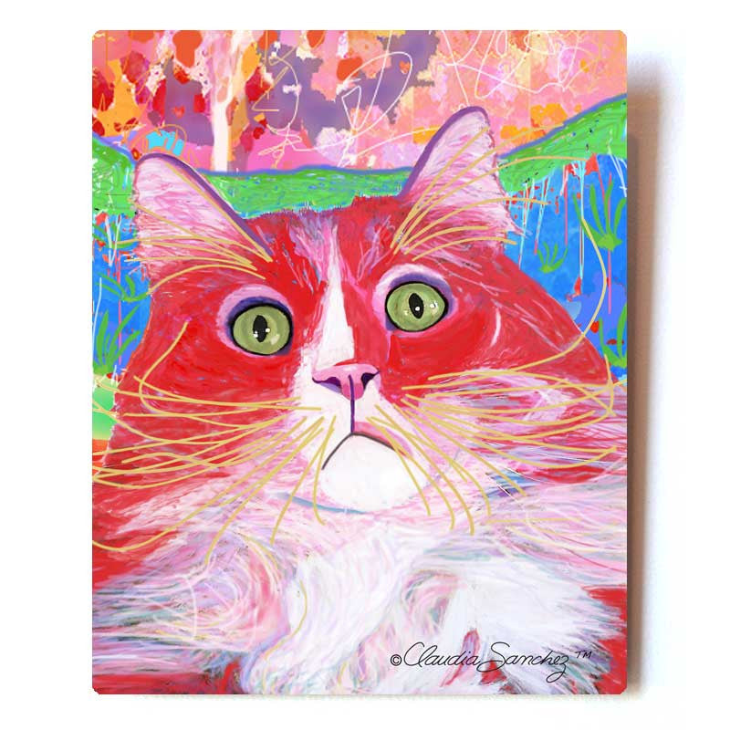 Dory Red Devil Hot Shot Aluminum Cat Art Print, 8x10" by Claudia Sanchez, Claudia's Cats Collection
