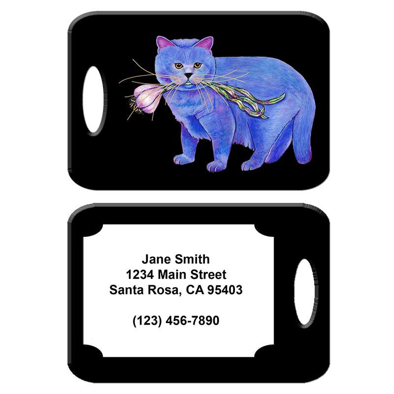 Kayo, Garlic Cat - Cat Art Luggage Tag by Claudia Sanchez